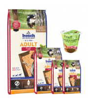 bosch ADULT ėriena ir ryžiai 15kg+5kg + Fruitees su stirniena 200g